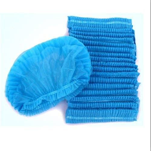 Easyaid Non-woven Disposable Bouffant Cap (100pcs) for Surgical, Restaurants & Home Use, Hair Net Cap, Cap For Salon, Spa, Catering, Dust-free Workspace | Stretchable Blue Bouffant Cooking Cap 100pcs
