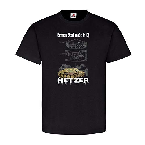 T-shirt en acier Hetzer Panzer Noir S tricoté en coton premium durable