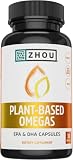 Zhou Plant-Based Omegas - Vegan Omega 3 Supplement - 30 Vegetarian Capsules