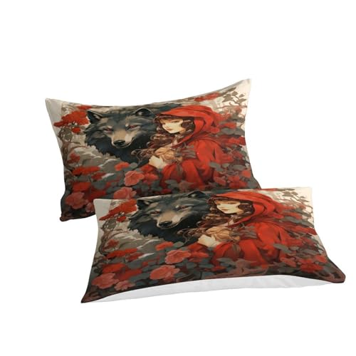 Housse de couette loup et l'homme cadeau idéal parure de lit originale King
