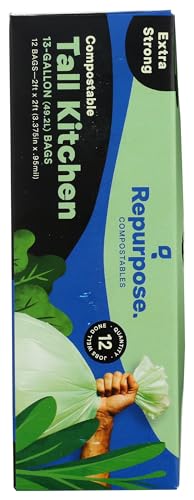 Repurpose Compostables Repurpose 100% Compostable Plant-based 13 Gallon Tall Kitchen Bags, Compostable Standards, Pack - 1 - Thumbnail 3