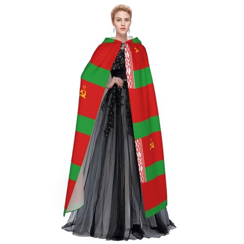 Cape à capuche imprimée Biélorussie en tissu fluide pour vampire - 4