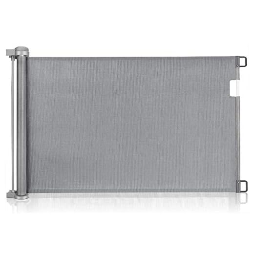 Mordely Hekjes Veiligheid Kinderen (0-140 cm), Uitschuifbare voor Baby en hondenhekken, Oprolbare Veiligheidshekken, Retractable Gate, Hoogte: