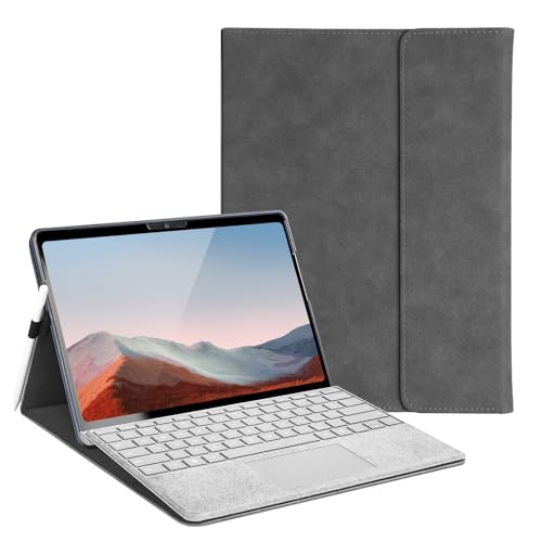 Protective Case for 10-inch Microsoft Surface Go 3/2/1 Multiple Angle Viewing Slim Lightweight Cover Stylus Holder Light Heat Dissation Compatible with Type Cover Keyboard Grey