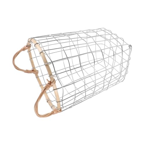 UPKOCH Cesta Para Estantes Para Cesta Pequeña De Alambre Bote De Alto Para Cocina Leñeros Para Cesta De Metal Para Mantas Cesta De Lavandería De Metal Bolsa