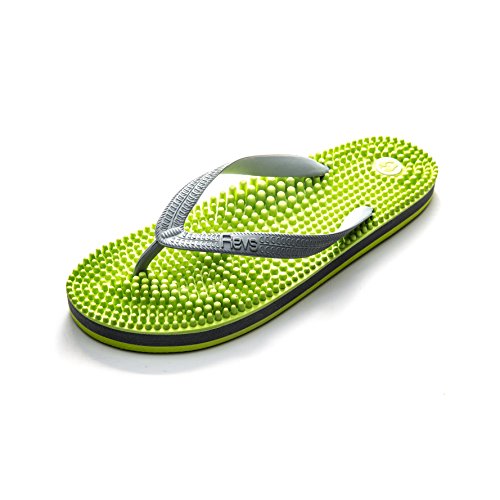 Revs Premium Acupressure & Reflexology Massage Flip Flops for Men & Women. Shock Absorbing, Massage Footbed. Stimulate Pressure Points, a Natural Therapy for Your Health & Well-Being.
