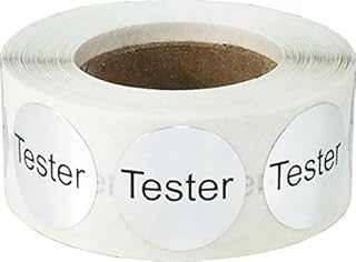 Metallic Silver Tester Stickers 19.1 mm 0.75 Inch Round 500 Count