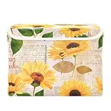 xigua Yellow Sunflower Storage Bins with Lids and Carrying Handle,Foldable Storage Boxes Organizer Containers Baskets Cube with Cover for Home...