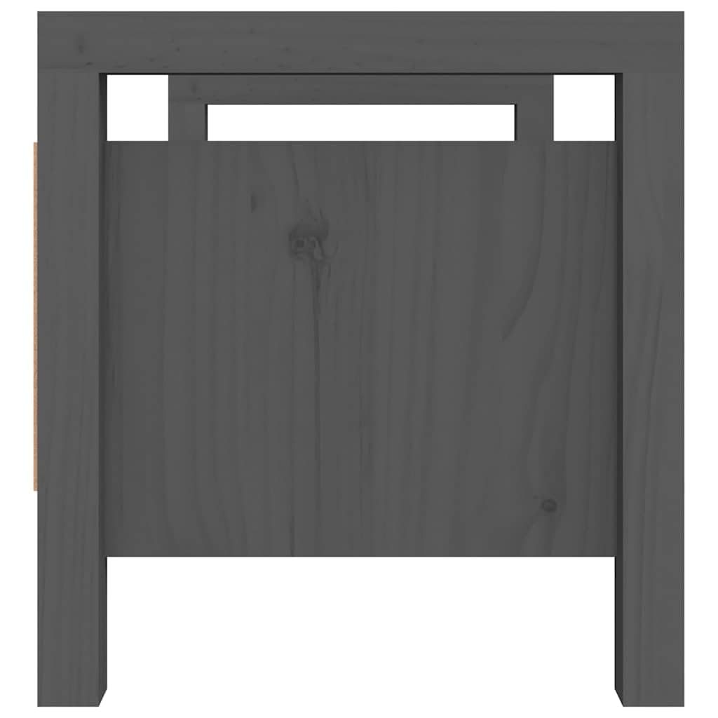 Panca da Ingresso Grigia 80x40x43 cm in Legno Massello di Pino