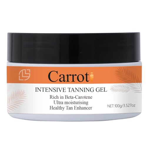 Carrot Tanning Gel, Self-Tanning Body Cream,Natural Sunbed Cream Accelerator, Self Body Lotion, Long Lasting Sunbed Gel Waterproof Keeps Your Skin Smooth, Moisturized, and Radiant