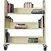 Lorell Double-Sided Book Cart, Putty