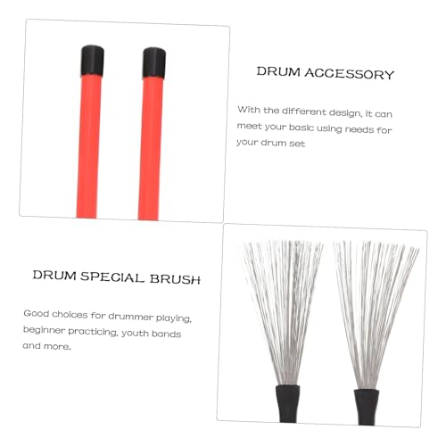 1 Set de baquetas para cepillo de alambre para batería y bolsa de almacenamiento, accesorio práctico para músicos, principiantes y estudiantes de música miniatura 7