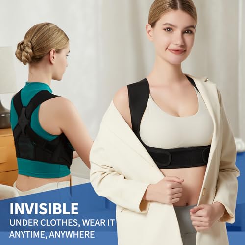 Image of JMPOSE Posture Corrector for Back Support: Adjustable Shoulder Posture Brace for Men and Women (Black, Small /M) (Pack of 2)