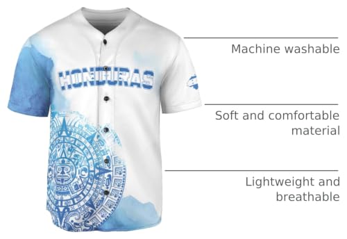 Camiseta personalizada de béisbol Honduras para hombre y mujer miniatura 4