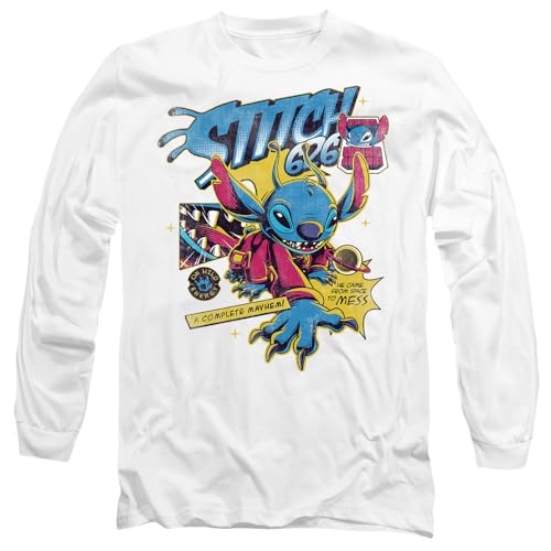 T-shirt Stitch Disney manches longues blanc le cadeau idéal pour les fans de l'Expérience 626