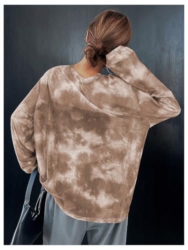 Verdusa Women's Tie Dye Sheer Mesh Top Drop Shoulder Long Sleeve Loose Tee Shirt for Summer Beach
| Verdusa Women's Tie 