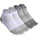 Meaiguo Toe Socks No Show Running Five Finger Crew Socks for Men Women 4 Pack