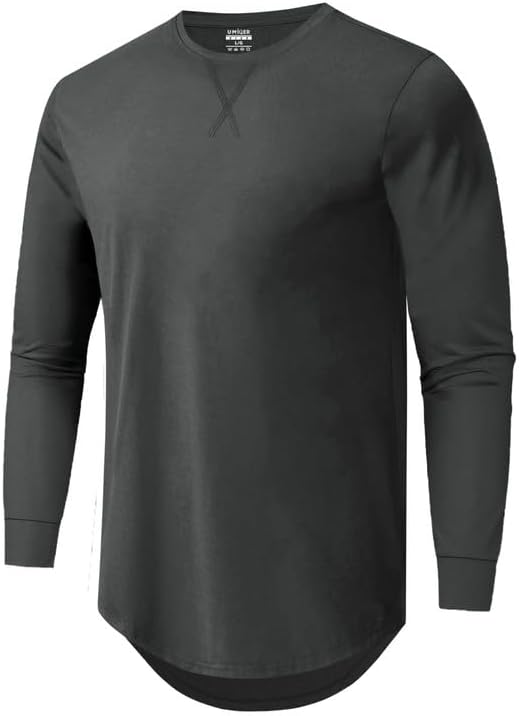 Mens 3 Pack Cotton Hipster Longline T Shirts Curved Hem Plain Hip Hop Short Sleeve Tee Fitted Casual Drop Cuts Crewneck - Image 5