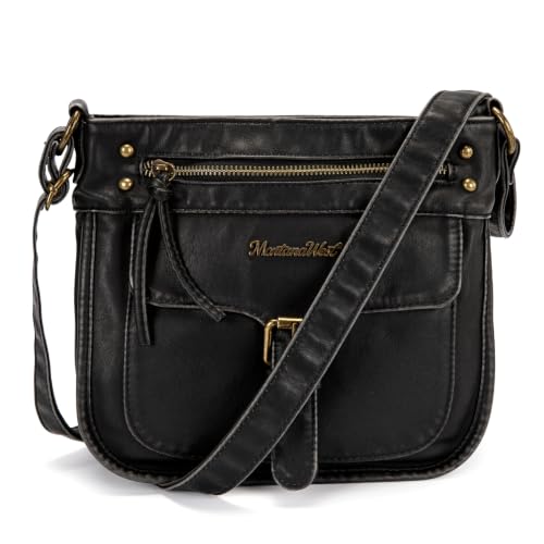 Image of Montana West Crossbody Bag for Women Multi Pocket Shoulder Medium Travel Purses Ultra Soft Washed Leather