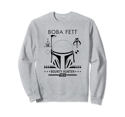 Sweatshirt Star Wars Boba Fett Helmet Stats pour homme et fan de la saga