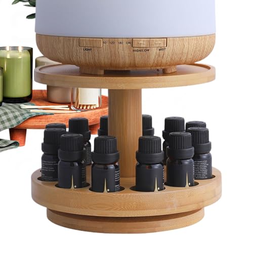 Organisateur d'huiles parfumées en bois étagère rotative 18 cm