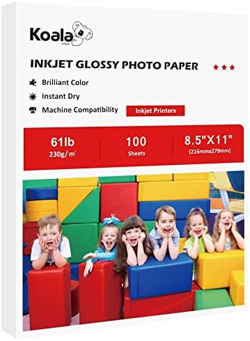 Koala Heavyweight Photo Paper High Glossy 8.5x11 Inches for Inkje...
