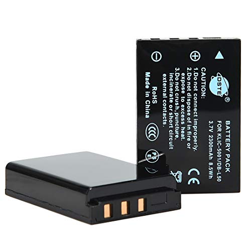Dste® 2X Klic-5001 Replacement Li-Ion Battery Compatible Easyshare P712 P850 Z730 Z760 Dx6490 Dx7440 Dx7590 Dx7630 Zoom #TOP2