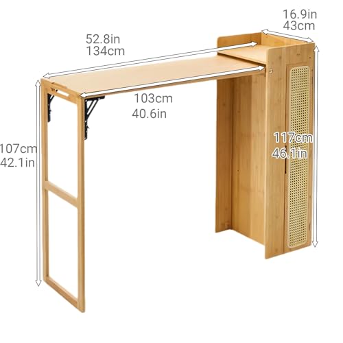 Mesa de bar estrecha salva espacio con estantes plegables de cocina 3