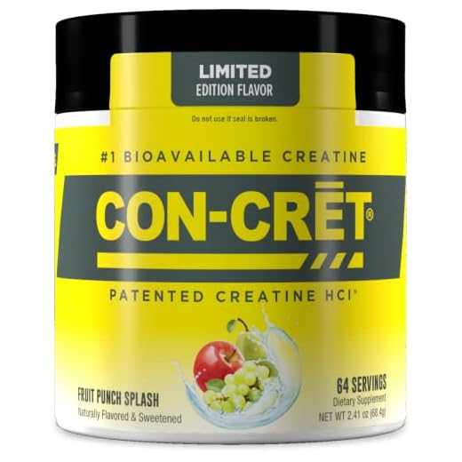 ProMera Sports CON-CRET Patented Creatine HCl Powder, Fruit Punch Stimulant-Free Workout Supplement for Energy, Strength, and Endurance, 64 Servings (Fruit Punch)