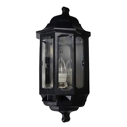ASD HL/BK060 LED Half Lantern Wall Light Fitting - Black
