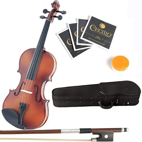 Mendini By Cecilio Violin For Kids - Beginner Kit For Student w/Hard Case, Rosin, Bow - Starter Violins, Wooden Stringed Musical Instruments