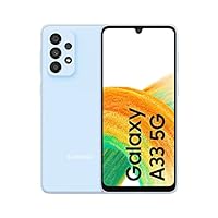 Samsung Galaxy A33 5G Android-Smartphone, Infinity-U FHD+ Super AMOLED 6,4 Zoll¹, 6 GB RAM und 128 GB interner Speicher, erweiterbar², Akku 5.000 mAh, Awesome Blue [Italienische Version]