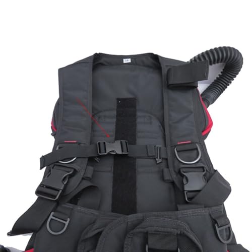 Niceminiwall Correa de esternón de buceo con hebilla de liberación rápida, arnés de pecho ajustable compatible con montaje trasero o montaje lateral, correas de polipropileno con clip de nailon y ABS
