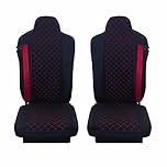 AVITON TRUCK Seat Covers designed to fit to fit Renault T Renault C after 2016 Velour red thread 2 piece (1+1)