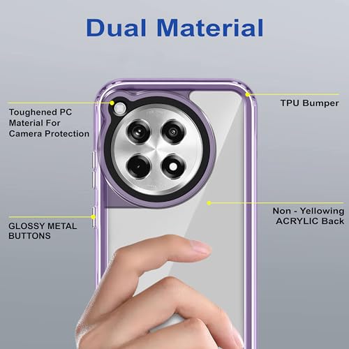 Image of Zapcase Back Case Cover for OnePlus 13R 5G | Compatible for OnePlus 13R 5G Back Cover | Case Cover with Camera Protection | (TPU + PC | Translucent Purple)