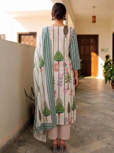 Image of ANNI Designer Women's Rayon Viscose Printed Straight Kurta Set with Pant and Dupatta | Ethnic Wear Kurta Pant Dupatta Set for Women | Regular Fit Traditional Indian Outfit