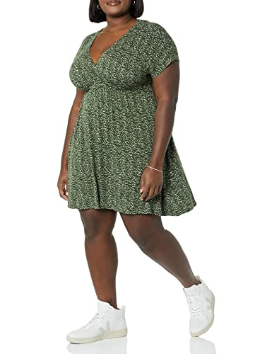 Image of Amazon Essentials Women's V Neck Elastic Waist Surplice Dress (Available in Plus Size)