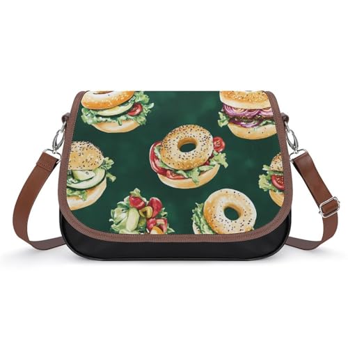 Bagel Sandwiches Classic Crossbody Bags for Women Shoulder Handbags with Adjustable Strap