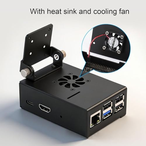 Gabinete de refrigeración Dpofirs para Lite, gabinete de computadora de aleación de aluminio con disipador de calor y ventilador, carcasa para PC de placa única miniatura 4