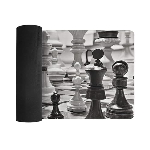 Protector para escritorio con diseño ajedrez blanco y negro, grande, antideslizante miniatura 3