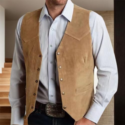 Gilet de costume décontracté en daim premium avec poches intégrées - 4