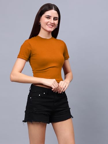 Image of Women's Solid Slim Fit T-Shirt