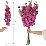 RECUTMS Bougainvillea Artificial Silk Branches Fake Stems Faux Flower Vines Floral Arrangements for Home Decor Wedding Table Centerpieces (Fuchsia) - Image 3
