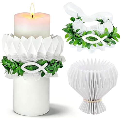Tropfschutz Kommunionkerze,Tropfenfänger Kommunionkerze,Kerzen Tropfschutz Kommunion 4-9cm,Tropfenfänger Papier,Tropfschutz Taufkerzen,Kerzenrock Kommunion,Tropfschutz Kerzenkranz,für Taufkerze