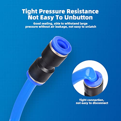 60Pcs Quick Connect Air Hose Fittings 5/32 1/4 5/16 3/8 1/2 inch Quick Release Pneumatic Push to Connect Fittings Kit Air Line Fittings for 5/32 1/4 5/16 3/8 1/2 inch Tube
