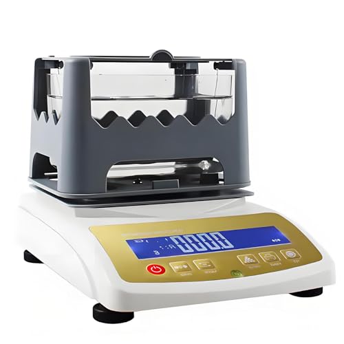 HuanEssentric Probador Electrónico Oro Y Plata,Medidor Pureza Oro Analizador Densidad,Precisión 0.001g/Cm³,Analizador Metales Preciosos con Pantalla LCD MDJ300K
