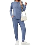 Famulily Womens Long Sleeve Hoodie with Warm Jogger Pants 2 Piece Outfits Tracksuit Set Sweatshirt & Sweatpants Navy M