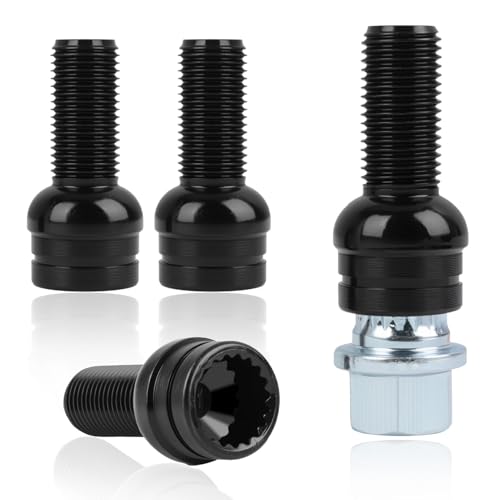 4 Boulons de Roue Antivol en Acier avec Écrous de Roue M14 * 1.5 MM, Goujons de Roue Résistants à la Corrosion, Compatible BMW et Voitures Européennes