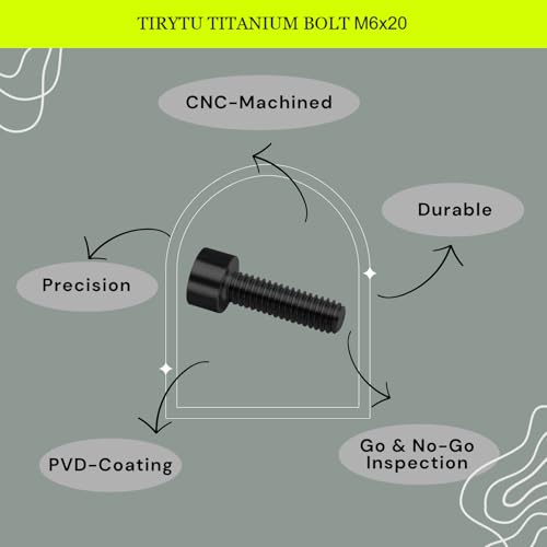 Image of M6x20 Titanium Bolts Socket Head Cap Screw, Black, 4PC