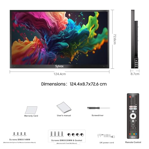 SYLVOX Outdoor TV, 55 Inch 4K QLED Smart TV, Quantum Dot, 2000Nit Ultra Bright QLED Television for Full Sun, Direct-Sun Protection, IP55 Waterproof, Dolby Atmos, with Google Cast, Voice Remote (2024) - Image 11